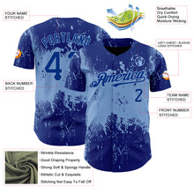 Load image into Gallery viewer, Custom Royal Light Blue 3D Pattern Design Abstract Splatter Grunge Art Authentic Baseball Jersey