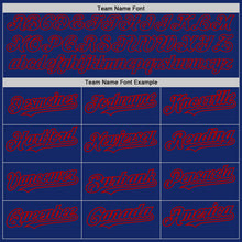 Charger l'image dans la galerie, Custom Royal Red 3D Pattern Design Abstract Splatter Grunge Art Authentic Baseball Jersey