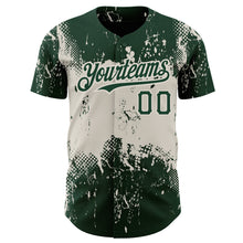 Load image into Gallery viewer, Custom Green Cream 3D Pattern Design Abstract Splatter Grunge Art Authentic Baseball Jersey