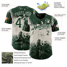 Load image into Gallery viewer, Custom Green Cream 3D Pattern Design Abstract Splatter Grunge Art Authentic Baseball Jersey