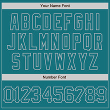 Load image into Gallery viewer, Custom Teal Gray 3D Pattern Design Abstract Splatter Grunge Art Authentic Baseball Jersey