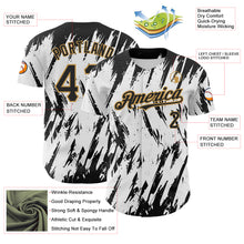 Load image into Gallery viewer, Custom White Black-Old Gold 3D Pattern Design Abstract Sharp Shape Authentic Baseball Jersey