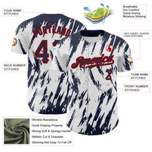 Загрузить изображение в средство просмотра галереи, Custom White Navy-Red 3D Pattern Design Abstract Sharp Shape Authentic Baseball Jersey