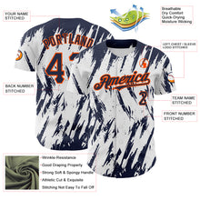 Загрузить изображение в средство просмотра галереи, Custom White Navy-Orange 3D Pattern Design Abstract Sharp Shape Authentic Baseball Jersey