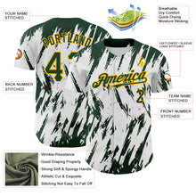 Load image into Gallery viewer, Custom White Green-Gold 3D Pattern Design Abstract Sharp Shape Authentic Baseball Jersey