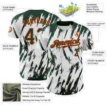 Load image into Gallery viewer, Custom White Green-Orange 3D Pattern Design Abstract Sharp Shape Authentic Baseball Jersey