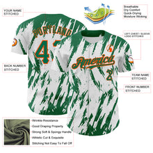 Загрузить изображение в средство просмотра галереи, Custom White Kelly Green-Orange 3D Pattern Design Abstract Sharp Shape Authentic Baseball Jersey