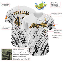 Загрузить изображение в средство просмотра галереи, Custom White Black-Old Gold 3D Pattern Design Abstract Splash Authentic Baseball Jersey