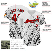 Laden Sie das Bild in den Galerie-Viewer, Custom White Red-Black 3D Pattern Design Abstract Splash Authentic Baseball Jersey