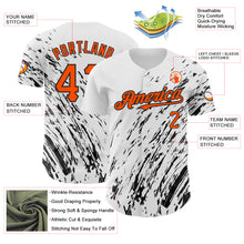 Charger l'image dans la galerie, Custom White Orange-Black 3D Pattern Design Abstract Splash Authentic Baseball Jersey