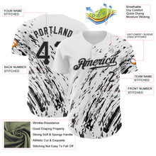 Загрузить изображение в средство просмотра галереи, Custom White Black-Gray 3D Pattern Design Abstract Splash Authentic Baseball Jersey