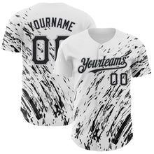Загрузить изображение в средство просмотра галереи, Custom White Black-Gray 3D Pattern Design Abstract Splash Authentic Baseball Jersey