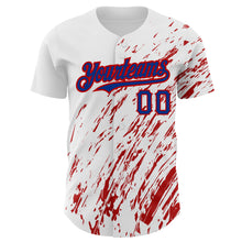 Загрузить изображение в средство просмотра галереи, Custom White Royal-Red 3D Pattern Design Abstract Splash Authentic Baseball Jersey