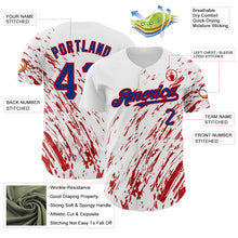 Загрузить изображение в средство просмотра галереи, Custom White Royal-Red 3D Pattern Design Abstract Splash Authentic Baseball Jersey