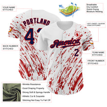 Загрузить изображение в средство просмотра галереи, Custom White Navy-Red 3D Pattern Design Abstract Splash Authentic Baseball Jersey