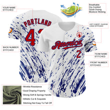 Load image into Gallery viewer, Custom White Red-Royal 3D Pattern Design Abstract Splash Authentic Baseball Jersey