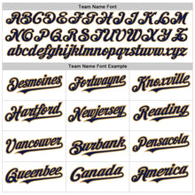 Load image into Gallery viewer, Custom White Navy-Old Gold 3D Pattern Design Abstract Splash Authentic Baseball Jersey