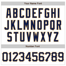 Load image into Gallery viewer, Custom White Navy-Old Gold 3D Pattern Design Abstract Splash Authentic Baseball Jersey