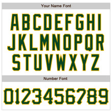Load image into Gallery viewer, Custom White Green-Gold 3D Pattern Design Abstract Splash Authentic Baseball Jersey