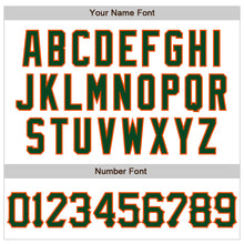 Load image into Gallery viewer, Custom White Green-Orange 3D Pattern Design Abstract Splash Authentic Baseball Jersey
