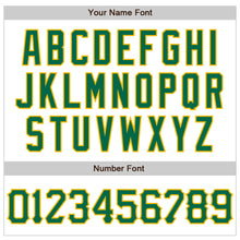 Load image into Gallery viewer, Custom White Kelly Green-Gold 3D Pattern Design Abstract Splash Authentic Baseball Jersey