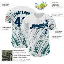 Load image into Gallery viewer, Custom White Navy-Teal 3D Pattern Design Abstract Splash Authentic Baseball Jersey