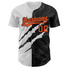 Charger l'image dans la galerie, Custom Graffiti Pattern Orange-Black 3D Scratch Authentic Baseball Jersey