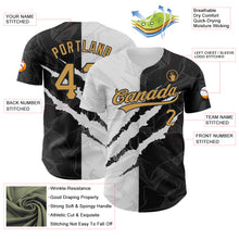 Charger l'image dans la galerie, Custom Graffiti Pattern Old Gold-Black 3D Scratch Authentic Baseball Jersey