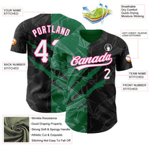 Charger l'image dans la galerie, Custom Graffiti Pattern Black Kelly Green-Pink 3D Scratch Authentic Baseball Jersey