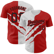 Charger l'image dans la galerie, Custom Graffiti Pattern Black-Red 3D Scratch Authentic Baseball Jersey