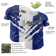 Charger l'image dans la galerie, Custom Graffiti Pattern Royal-Old Gold 3D Scratch Authentic Baseball Jersey