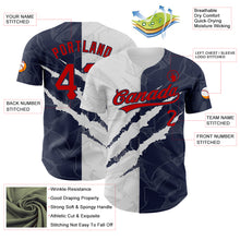 Charger l'image dans la galerie, Custom Graffiti Pattern Red-Navy 3D Scratch Authentic Baseball Jersey
