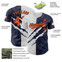Charger l'image dans la galerie, Custom Graffiti Pattern Orange-Navy 3D Scratch Authentic Baseball Jersey