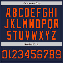 Charger l'image dans la galerie, Custom Graffiti Pattern Orange-Navy 3D Scratch Authentic Baseball Jersey