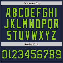 Charger l'image dans la galerie, Custom Graffiti Pattern Neon Green-Navy 3D Scratch Authentic Baseball Jersey