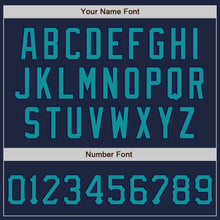 Charger l'image dans la galerie, Custom Graffiti Pattern Teal-Navy 3D Scratch Authentic Baseball Jersey