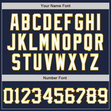 Charger l'image dans la galerie, Custom Graffiti Pattern Navy Light Blue-Gold 3D Scratch Authentic Baseball Jersey