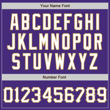 Charger l'image dans la galerie, Custom Graffiti Pattern Purple Orange-Old Gold 3D Scratch Authentic Baseball Jersey