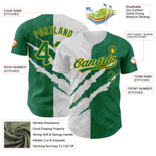 Charger l'image dans la galerie, Custom Graffiti Pattern Kelly Green-Gold 3D Scratch Authentic Baseball Jersey