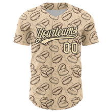 Charger l'image dans la galerie, Custom City Cream Black 3D Pattern Design International Coffee Day Authentic Baseball Jersey