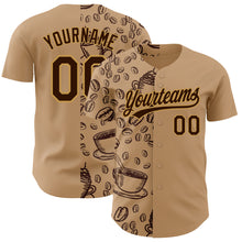 Laden Sie das Bild in den Galerie-Viewer, Custom Brown Old Gold 3D Pattern Design International Coffee Day Authentic Baseball Jersey