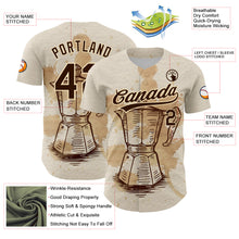Загрузить изображение в средство просмотра галереи, Custom Cream Brown 3D Pattern Design Vintage Coffee Maker Authentic Baseball Jersey