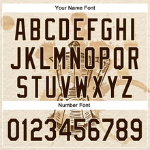 Загрузить изображение в средство просмотра галереи, Custom Cream Brown 3D Pattern Design Vintage Coffee Maker Authentic Baseball Jersey