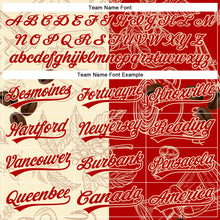 Load image into Gallery viewer, Custom Cream Red 3D Pattern Design International Coffee Day Authentic Baseball Jersey