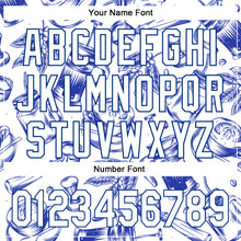 Load image into Gallery viewer, Custom White Royal 3D Pattern Design International Coffee Day Authentic Baseball Jersey