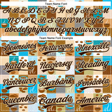 Load image into Gallery viewer, Custom Brown Cream 3D Pattern Design International Coffee Day Authentic Baseball Jersey