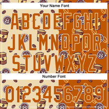Load image into Gallery viewer, Custom Cream Texas Orange 3D Pattern Design International Coffee Day Authentic Baseball Jersey
