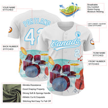 Charger l'image dans la galerie, Custom White Sky Blue 3D Pattern Design International Jazz Day Authentic Baseball Jersey