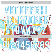 Charger l'image dans la galerie, Custom White Sky Blue 3D Pattern Design International Jazz Day Authentic Baseball Jersey