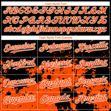 Load image into Gallery viewer, Custom Black Orange-White 3D Pattern Design Abstract Splash Grunge Art Authentic Baseball Jersey